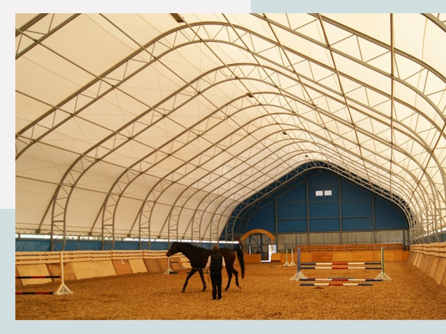 Строительство конных манежей в Шарыпове